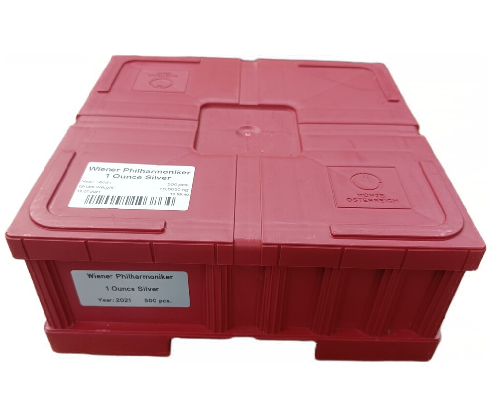 500 x 1 Oz zilveren Philharmoniker monsterbox
