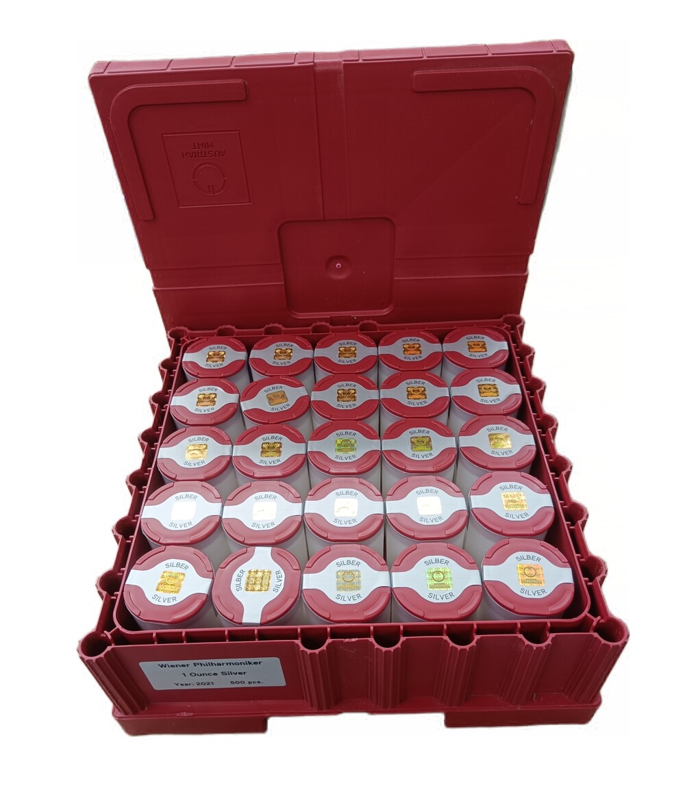 500 x 1 Oz zilveren Philharmoniker monsterbox