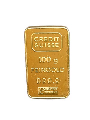 100 Gram goudbaar Credit Suisse